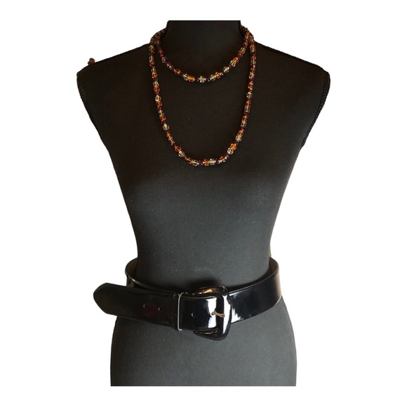 Another Line Inc Belt Women sz S Black Patent Leather Metal Buckle 2” Wide NWOT - Picture 13 of 13